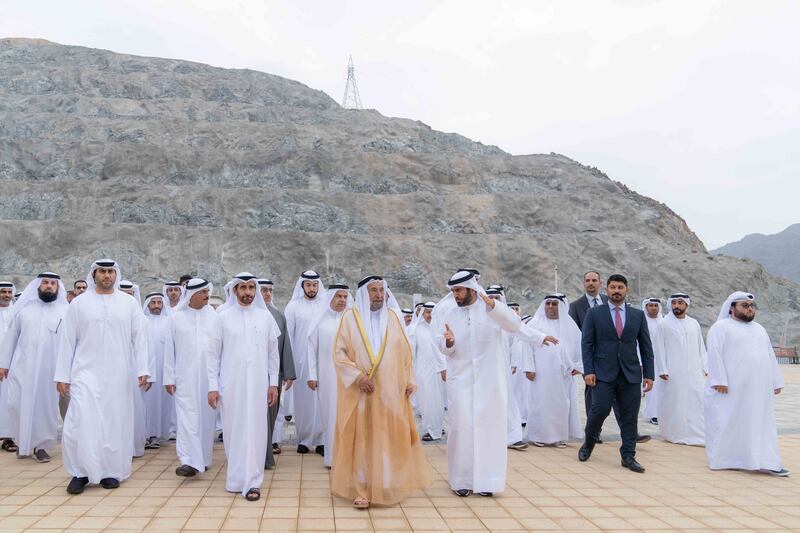 Sheikh Dr Sultan toured the gardens and witnessed a singing performance presented by local school students 