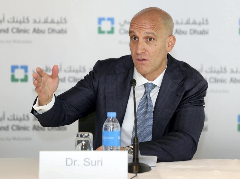 Abu Dhabi, United Arab Emirates - February 20th, 2018: Dr Rakesh Suri, CEO, Cleveland Clinic Abu Dhabi. Press conference to celebrate the clinical milestone of the UAE's first transplants from deceased donors for all four major organs "The Gift Of Life - Major Organ Transplants in The UAE". Tuesday, February 20th, 2018. Cleveland Clinic, Abu Dhabi. Chris Whiteoak / The National