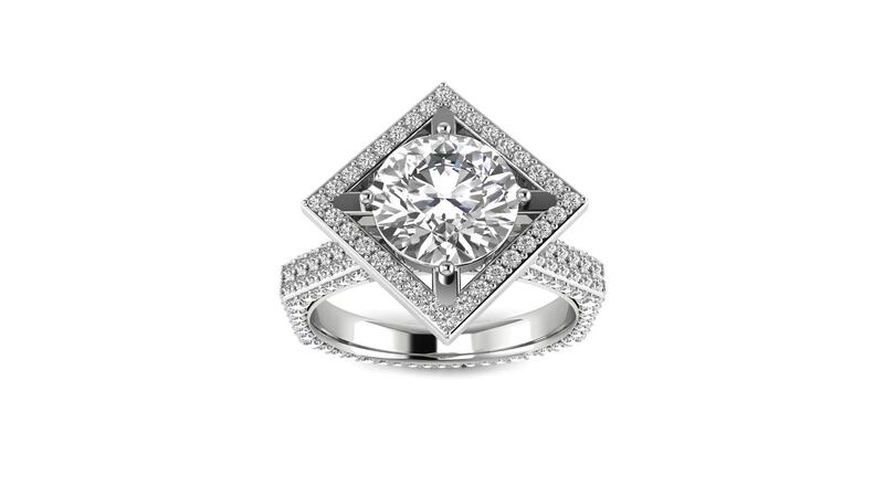 Ring in 18K&nbsp;white gold and a 1.5-carat round solitaire diamond&nbsp;from The Origin collection of Innocent Stone; Dh135,000