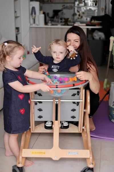 Rhian Adams with her two children. Oliver has a very rare disorder called Angelman syndrome. Courtesy, Rhian Adams