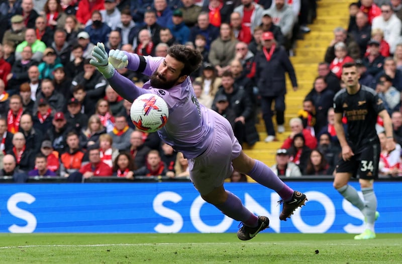 LIVERPOOL RATINGS: Alisson- 6. Little he could have done about either goal with poor defending from Liverpool, but a much better second half where he commanded his box well. Reuters