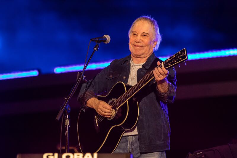 Paul Simon performs during the Global Citizen festival in New York.  AP