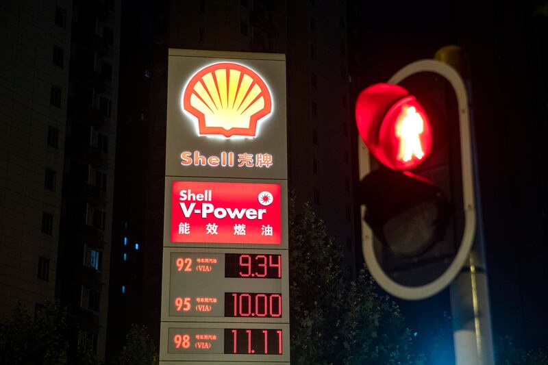 A Shell gas station in China. Shell's adjusted earnings of $5.07 billion came in below the company’s consensus forecast. Getty