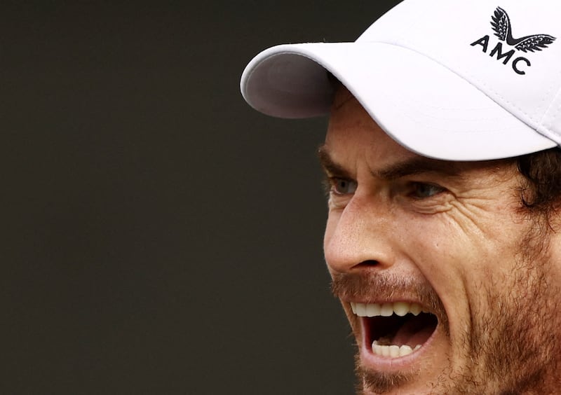 Andy Murray reacts during the match. Reuters