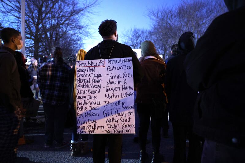 Demonstrators at a rally in Memphis. AFP