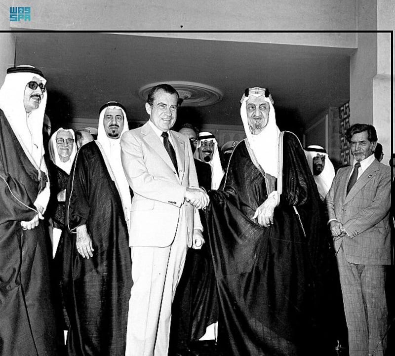 Mr Nixon meets King Faisal in 1974. Photo: Saudi Press Agency