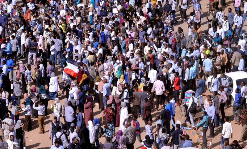 Sudanese demonstrators chant slogans as they march along the street during anti-government protests in Khartoum, Sudan December 25, 2018. REUTERS/Mohamed Nureldin Abdallah