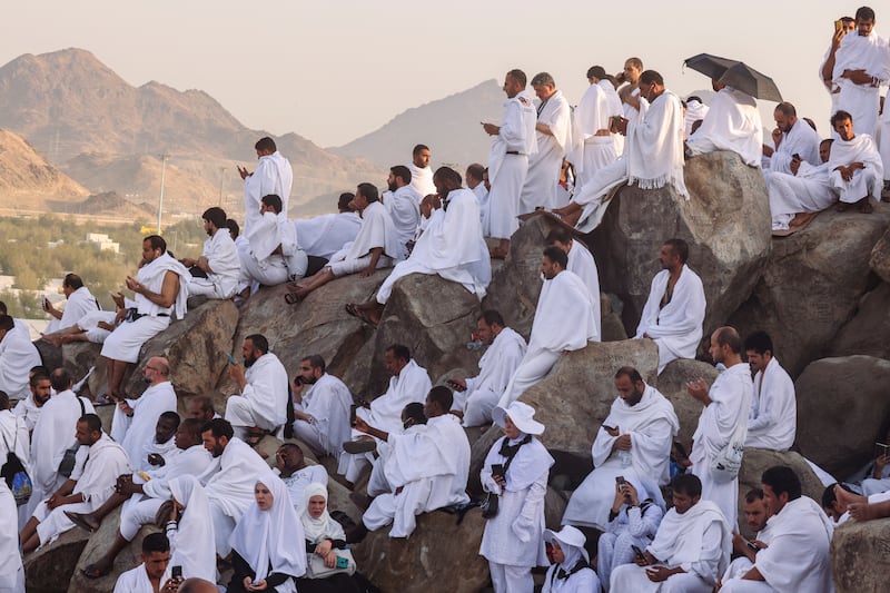 Pilgrims typically spend the full day at Mount Arafat, praying and supplicating to God. Reuters