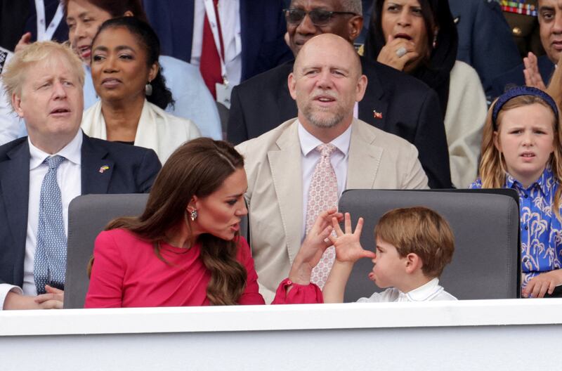 Kate, Duchess of Cambridge, and her son Prince Louis attending the platinum jubilee pageant in London, marking the end of the celebrations Britain's Queen Elizabeth. Reuters