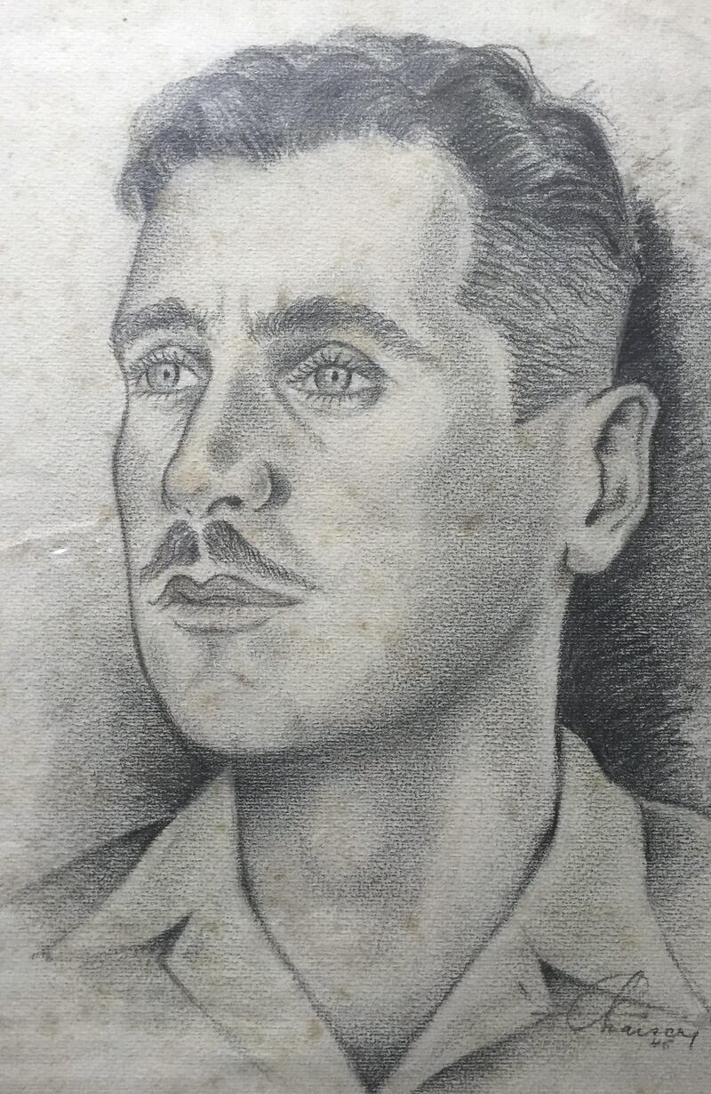 William J Esler, the author's father, sketched by a German POW in 1945 in Southern Italy. Courtesy of the Esler family