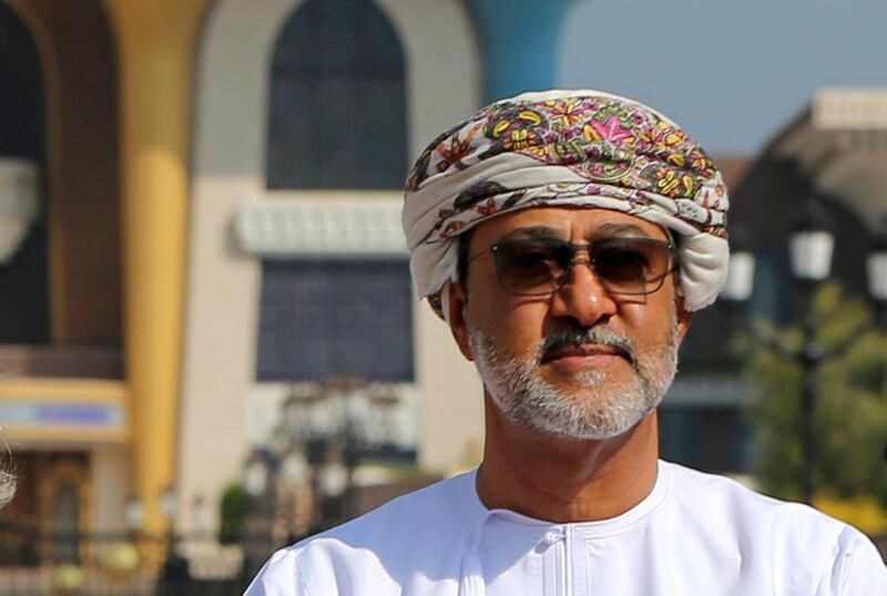 Sayyid Haitham bin Tariq Al Said is seen while welcoming Britain's Prince Charles and his wife, Camilla, Duchess of Cornwall at Bait Al Noor church in Muscat, Oman, in 2016. AP Photo