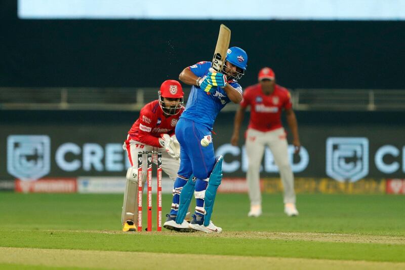 Rishabh Pant of Delhi Capitals  batting  during match 2 of season 13 of Dream 11 Indian Premier League (IPL) between Delhi Capitals and Kings XI Punjab held at the Dubai International Cricket Stadium, Dubai in the United Arab Emirates on the 20th September 2020.  Photo by: Saikat Das  / Sportzpics for BCCI