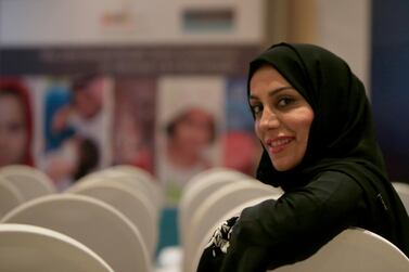 Fatima al Jassim, delivers her speech on Childhood asthma on the opening ceremony on Women’s health and the wellbeing of new mothers at the second Bright Start conference yesterday at the Rotana Beach Hotel in Abu Dhabi, 16 Nov 2015. Ravindranath K / The National 