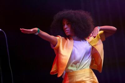 Solange performs at Coachella.  AP