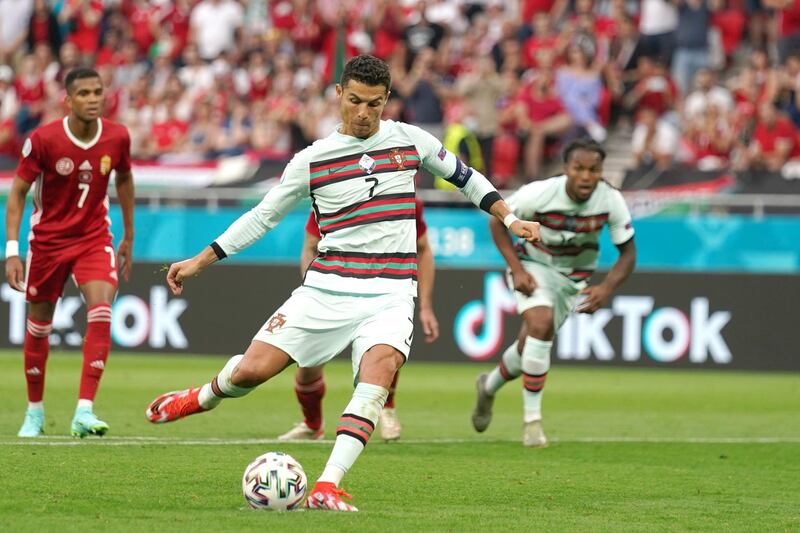 11 - Cristiano Ronaldo's two goals in a 3-0 win over Hungary in their opening match of Euro 2020 saw him surpass Michel Platini's record of nine at the continental championship. EPA