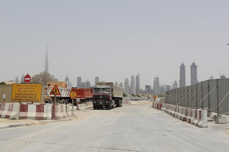 The construction of Dubai Canal opposite of Jumeirah Beach Park. Jeffrey E Biteng / The National