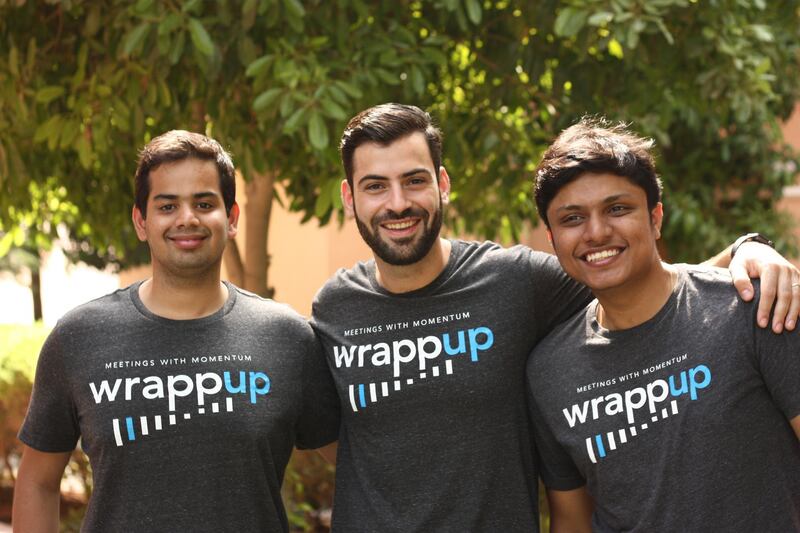 The Wrappup team. From left, co-founders Ayush Chordia, Rami Salman and Rishav Jalan. [Courtesy: Wrappup]