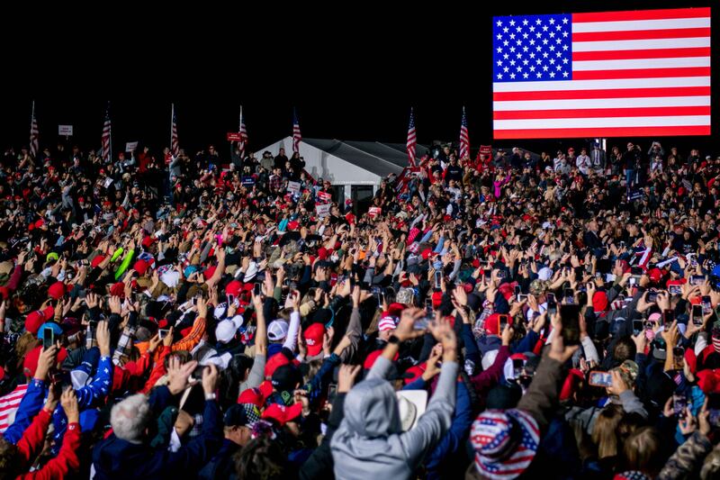 During the 2016 presidential election, it was found that a large portion of Maga merchandise was made in China. Getty Images / AFP
