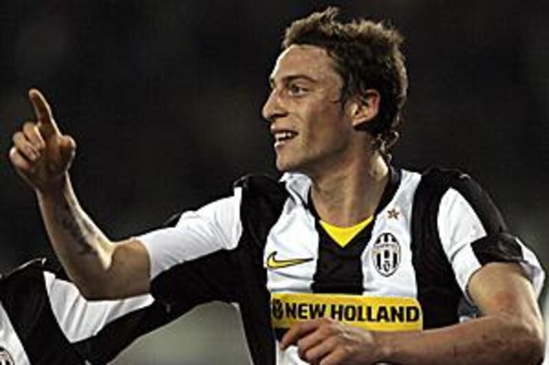 Juventus's Claudio Marchisio celebrates after scoring the only goal of the game in his team's win over Napoli.