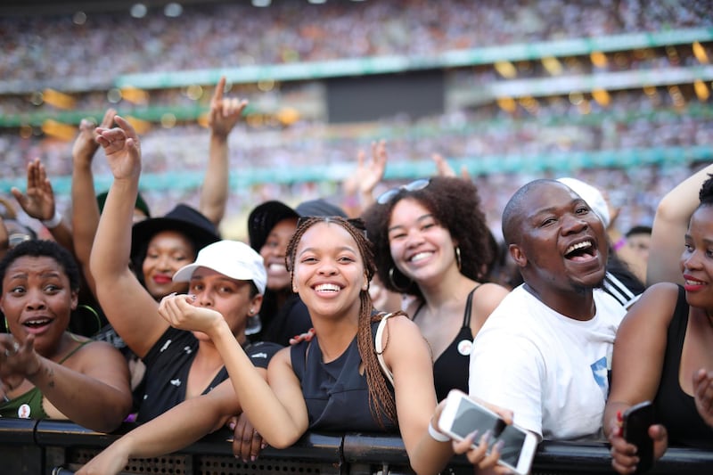 Tens of thousands of people attended the concert in Johannesburg. Getty