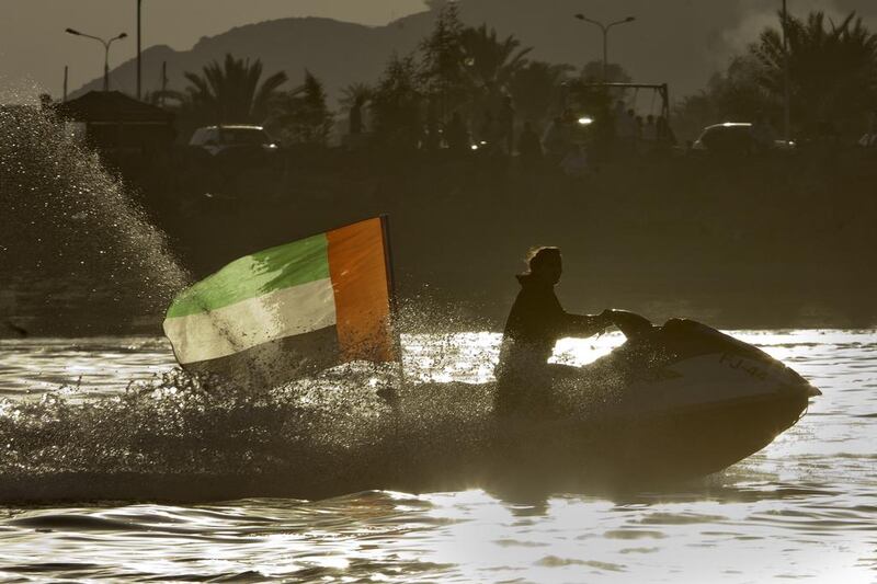 A woman on jet ski during FUjairah’s boat parade. Jaime Puebla / The National