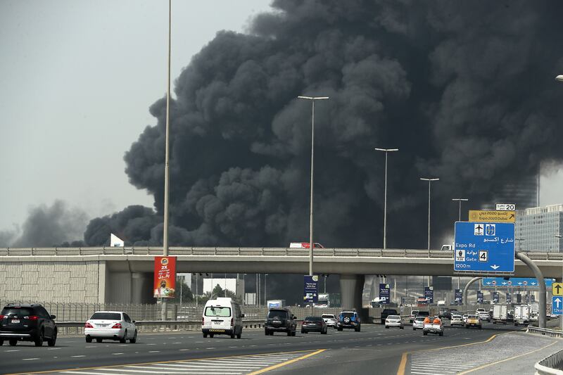 A fire broke out in an industrial area in Jebel Ali, Dubai.