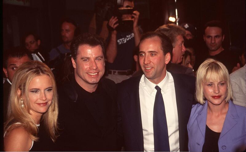 6/19/97 Hollywood, CA. Kelly Preston, John Travolta, Nicolas Cage and Patricia Arquette at the premiere of "Face/Off".