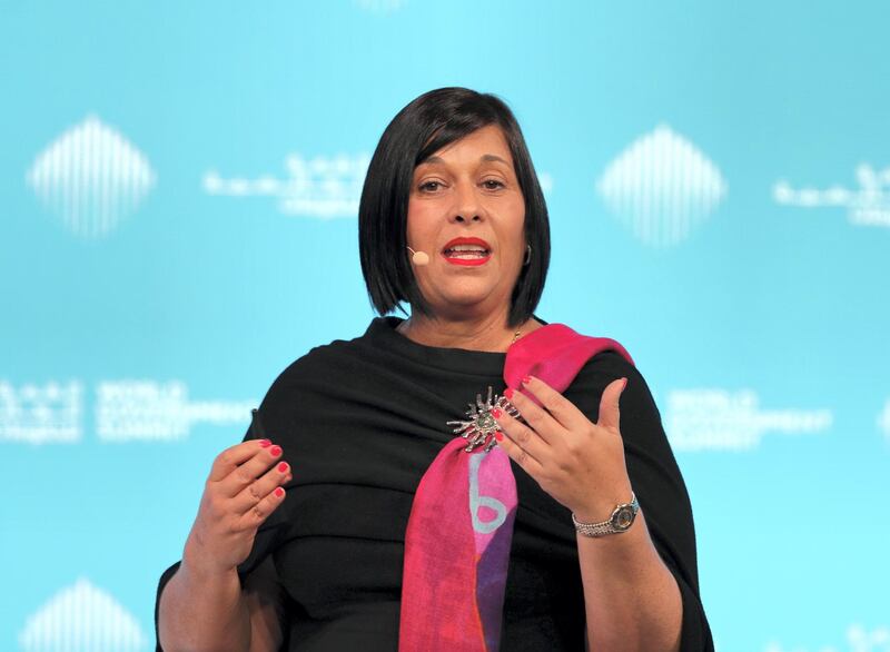 Dubai, United Arab Emirates - February 11, 2019: H.E. Lorena Aguilar Revelo, Deputy Minister of Foreign Affairs and Worship for Costa Rica speaks on day 2 at the World Government Summit. Monday the 11th of February 2019 at Madinat, Dubai. Chris Whiteoak / The National
