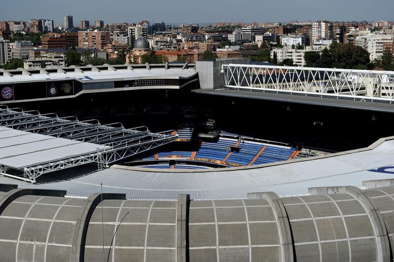 MADRID, SPAIN - MAY 20:  A general view of the Santiago Bernabeu stadium where the UEFA Champions League final match between FC Bayern Muenchen and Inter Milan will be played, on May 20, 2010 in Madrid, Spain.  (Photo by Jasper Juinen/Getty Images)