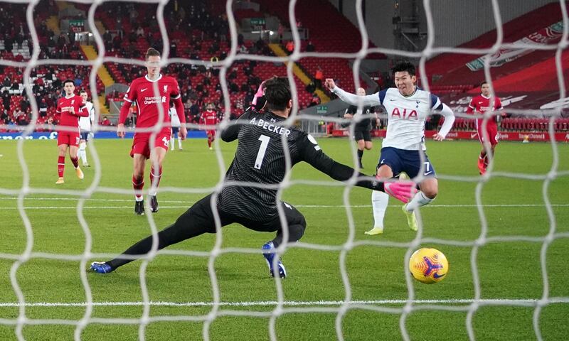 Tottenham's Son Heung-min scores. Reuters