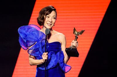 Michelle Yeoh wins the Best Lead Performance award for Everything Everywhere All at Once at the 38th Film Independent Spirit Awards. Reuters