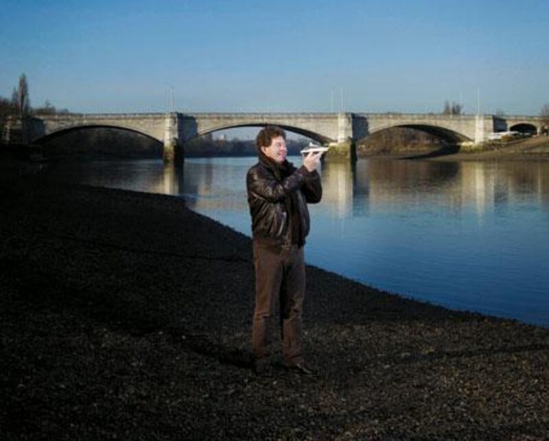 Andrew Winch, outside his studios on the Thames at Mortlake, south west London.