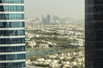 Dubai, United Arab Emirates, September 7, 2017:     General view of the Springs, Jumeriah Village Circle and Sport City seen from Jumeirah in Dubai on September 7, 2017. Christopher Pike / The National

Reporter: N/A
Section: News