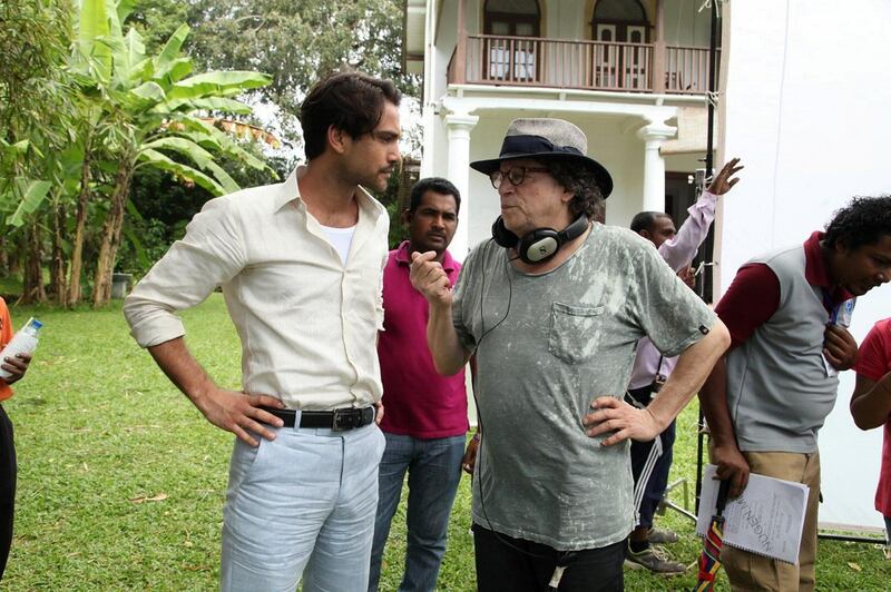 Pasqualino and director Traida on the set.