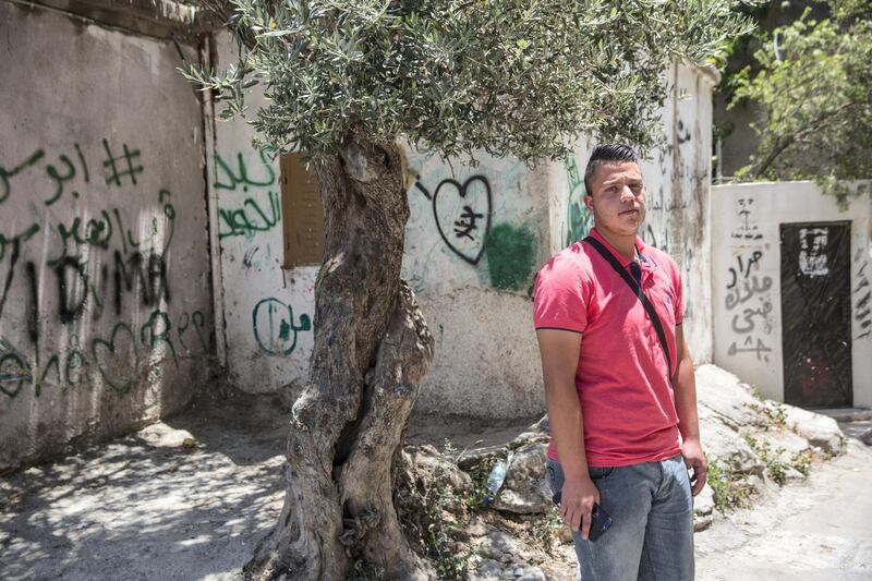 Momen  Zboum,20 , in the Aida refugee camp on June 23,2019.Photo by Heidi Levine for The National