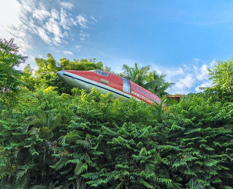 3. Take your pick from a 727 Fuselage or a Cockpit Cottage at Hotel Costa Verde in Costa Rica.