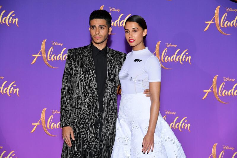 Mena Massoud and his leading lady, Naomi Scott. Getty Images
