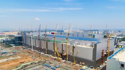 In June, Samsung began construction to expand its chip assembly line in Pyeongtaek. Courtesy Samsung