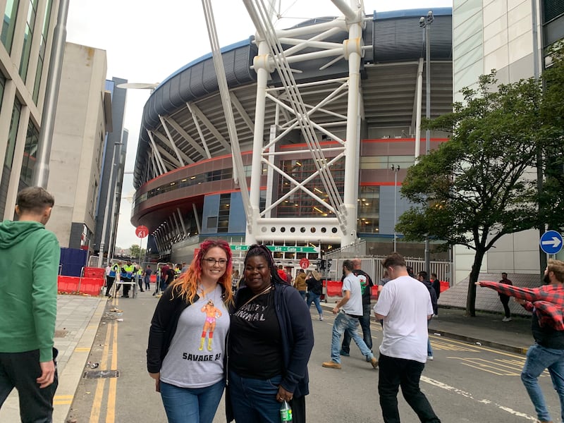 Heather Scheftel, left, and Lorraine Mullings came down from London. Scheftel, who is from the US, said the event brought back memories of when she was a child.

