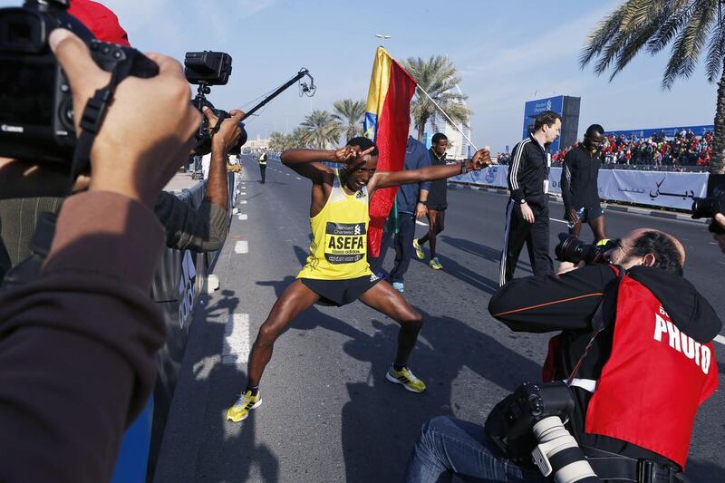 Over the years, there has been plenty of fuss about breaking the time record at the Dubai Marathon. Antonie Robertson / The National