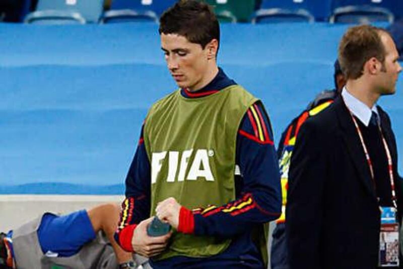 Fernando Torres was dropped to the substitutes' bench for last night's game against Germany.