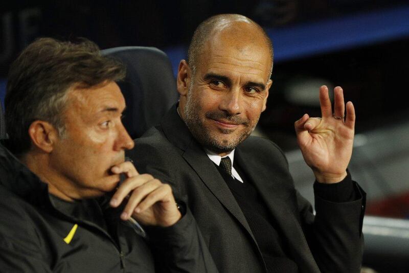Manchester City manager Pep Guardiola shown at the Camp Nou. John Sibley / Action Images / Reuters