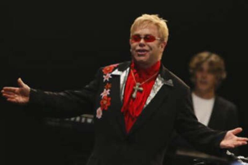 Sir Elton John sang a few of his hits to a French dining-room full of wealthy clients considering investing their money into the development.