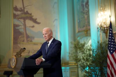 President Joe Biden listens to a question during a news conference after his meeting with China's President President Xi Jinping. Pool / AP