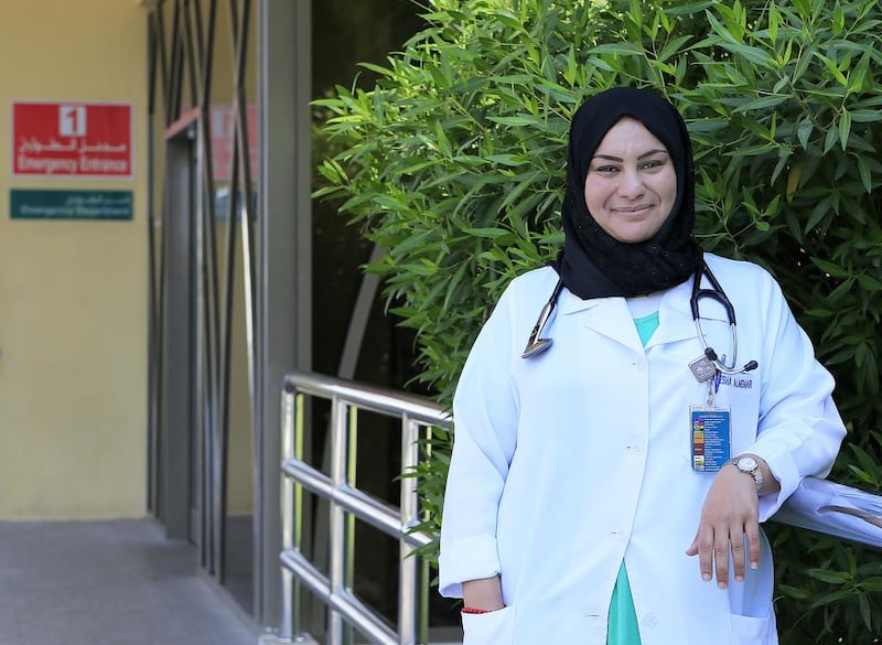 Dr Ayesha Almemari, of Mafra Hospital in Abu Dhabi, is the first Emirati to specialise in emergency medicine. Ravindranath K / The National