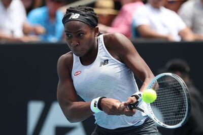 (FILES) In this file photo taken on January 09, 2020 Coco Gauff of the US hits a return against Laura Siegemund of Germany during their women's singles match at the Auckland Classic tennis tournament in Auckland. / AFP / MICHAEL BRADLEY
