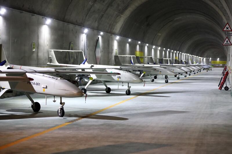 Drones in an underground base in an unknown location in Iran. EPA / Iranian Army Office
