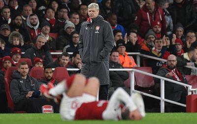 epa06415365 Arsenal's manager Arsene Wenger reacts during the English Premier League soccer match between Arsenal and Chelsea at the Emirates Stadium, London, Britain, 03 January 2018.  EPA/FACUNDO ARRIZABALAGA EDITORIAL USE ONLY. No use with unauthorized audio, video, data, fixture lists, club/league logos or 'live' services. Online in-match use limited to 75 images, no video emulation. No use in betting, games or single club/league/player publications