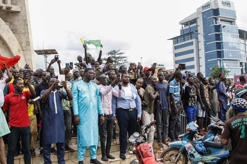 Malians demonstrate at Independence Square in Bamako. AFP