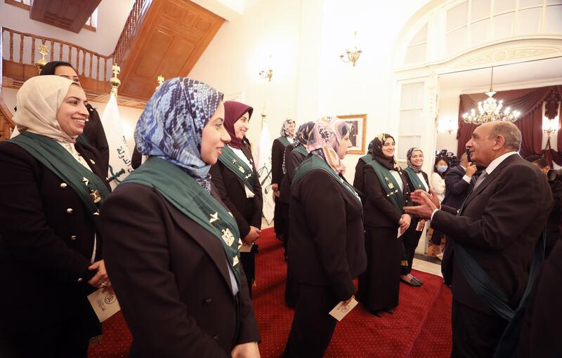 The newly appointed women judges were sworn in before the council’s chief judge, Mohammed Hossam El Din, in a celebratory event in Cairo.